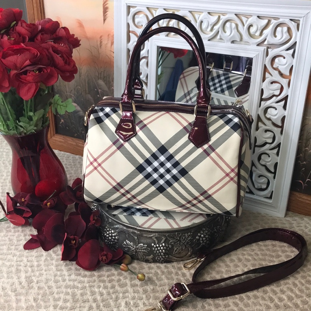NWOT Beautiful plaided crossbody + satchel
